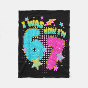 7 Year Old Birthday Kids I Was 6 Now Im 7 Six Seve Fleece Blanket