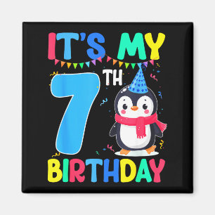 7 Year Old Birthday Penguin Themed It's My 7th Bir Magnet