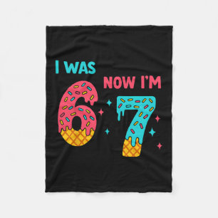 7 Year Old Birthday Shirt Was 6 Now I'm 7 67 Funny Fleece Blanket