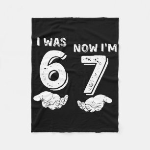 7 Year Old Birthday Shirt Was 6 Now I'm 7 67 Funny Fleece Blanket