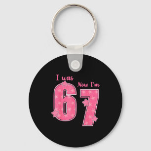 7 Year Old Birthday Shirt Was 6 Now I'm 7 67 Funny Key Ring