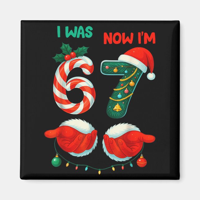 7 Year Old Birthday Shirt Was 6 Now Im 7 67 Funny  Magnet (Front)