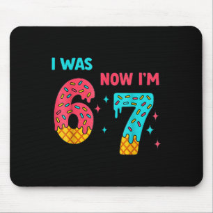 7 Year Old Birthday Shirt Was 6 Now I'm 7 67 Funny Mouse Pad