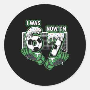 7 Year Old Birthday Soccer I Was 6 Now I'm 7  Classic Round Sticker