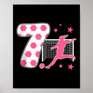 7 Year Old Birthday Soccer Lover 7th Soccer Themed Poster