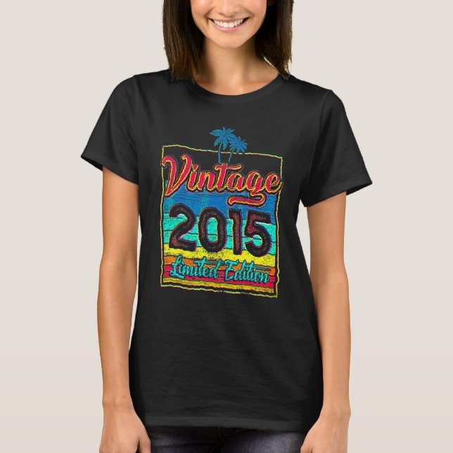 7 Year Old Birthday  Vintage 2015 T-Shirt (Front)
