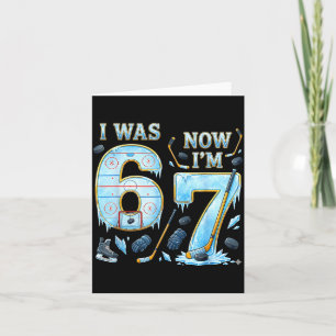 7 Year Old Birthday was 6 7 Funny Ice Hockey Kids Card