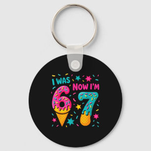 7 Year Old Birthday Was 6 Now I'm 7 Kids Funny  Key Ring