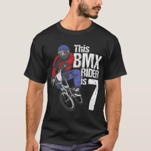 7 Year Old BMX Birthday Party Boys Dirt Bike Bikin T-Shirt