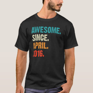 7 Year Old Boy 7th Birthday Awesome Since April 20 T-Shirt