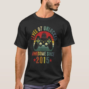 7 Year Old Boy Level 7 Unlocked Awesome 2015 Birth T-Shirt