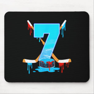 7 Year Old Boys 7th Birthday Ice Hockey Ice Cream  Mouse Pad