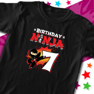 7 Year Old Comic Book Style Ninja 7th Birthday T-Shirt