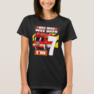7 Year Old Fire Truck Birthday T-Shirt