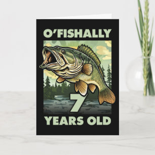 7 Year Old Fisherman O'fishally 7 Fishing 7th Birt Card