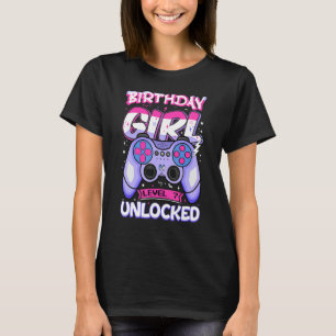 7 Year Old Girl Gamer Level Unlocked 7th Birthday T-Shirt