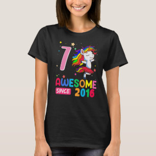 7 Year Old  Girls Teens  Unicorn 7th Birthday T-Shirt