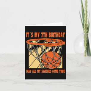 7 Year Old Happy 7th Birthday Bysketbyll 7th Birth Card