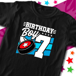 7 Year Old Hockey Party Theme 7th Birthday Boy T-Shirt