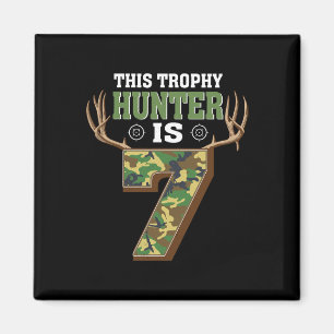 7 Year Old Hunting 7th Birthday Party Deer Hunter Magnet