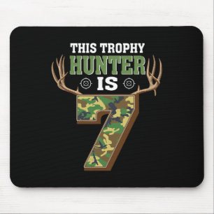 7 Year Old Hunting 7th Birthday Party Deer Hunter  Mouse Pad