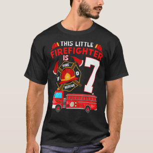 7 Year Old It's My 7th Birthday Boy Fire Truck Fir T-Shirt