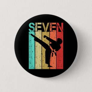 7 Year Old Karate Birthday Boy Girl 7th Birthday K 6 Cm Round Badge