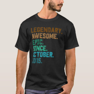 7 Year Old  Legend Since October 2015 7th Birthday T-Shirt