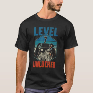 7 Year Old Level 7 Unlocked 7th Birthday Boy Video T-Shirt