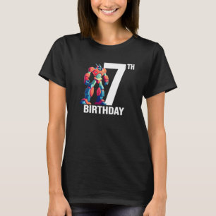 7 Year Old Robot 7th Birthday Boy Cool Robot T-Shirt