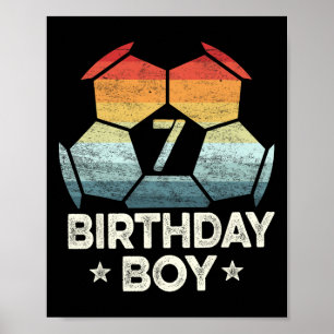 7 Year Old Soccer Player Gifts 7th Birthday Boy Se Poster