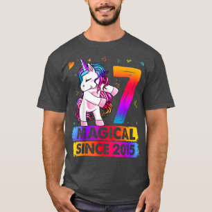 7 Year Old Unicorn Flossing 7th Birthday Girl Unic T-Shirt
