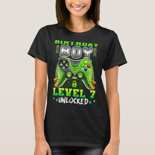 7 Year Old Video Games Gaming Level 7 Birthday Boy T-Shirt