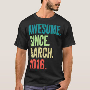 7 Year Old Vintage March 2016 7th Birthday Boy T-Shirt