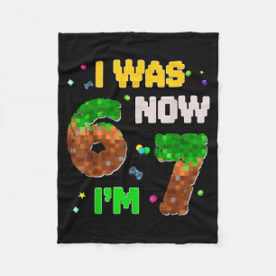 7 Year Old Xel Birthday Boy Was 6 Now I'm 7 67 Fun Fleece Blanket