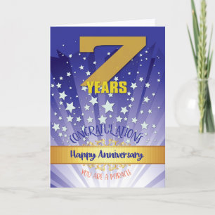 7 Year Recovery Anniversary Bold Numeral Card