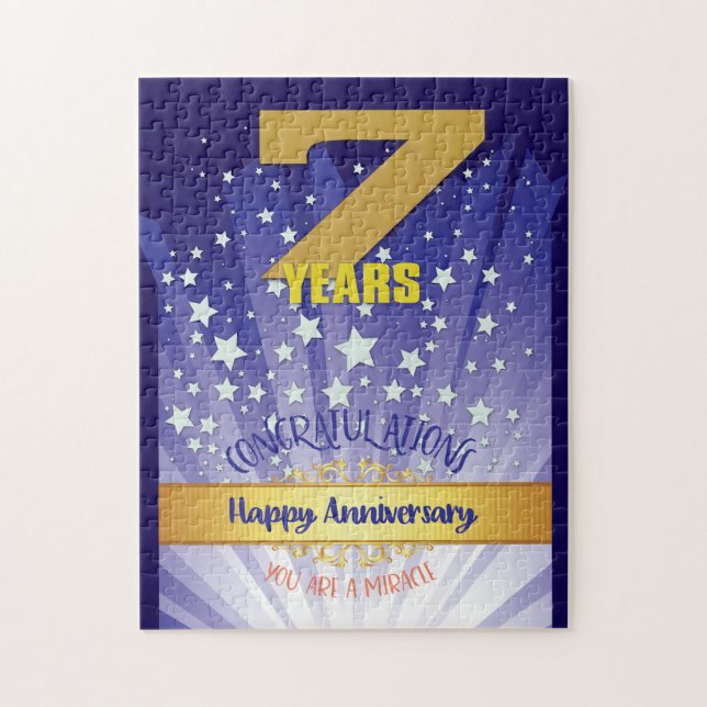 7 Year Recovery Anniversary Bold Numeral Jigsaw Puzzle (Vertical)