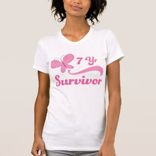 7 Year Survivor Breast Cancer Butterfly T-Shirt