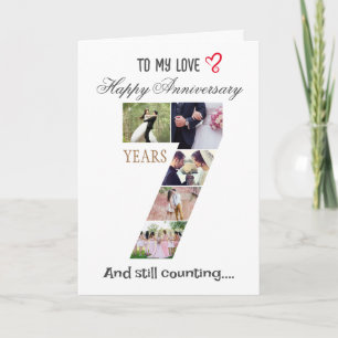7 Year Wedding Anniversary Photo Card