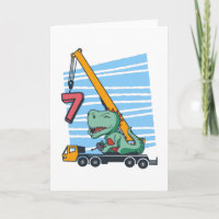 7 years 7th Birthday Mobile Crane Dinosaur