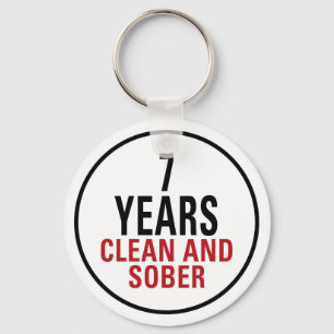 7 Years Clean and Sober Key Ring