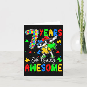 7 Years Of Being Au-some 7 Years Old Autism Awaren Card