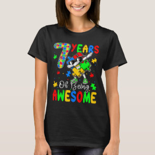 7 Years Of Being Au-some 7 Years Old Autism Awaren T-Shirt