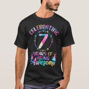 7 Years of Being Awesome 7 Years Old 7th Birthday  T-Shirt