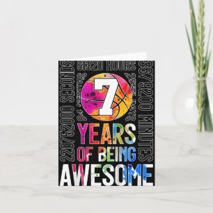 7 Years Of Being Awesome Basketball 7th Birthday _ Card