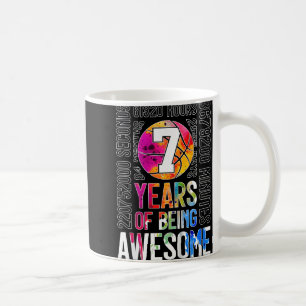 7 Years Of Being Awesome Basketball 7th Birthday _ Coffee Mug