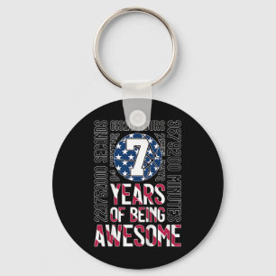 7 Years Of Being Awesome Basketball 7th Birthday  Key Ring