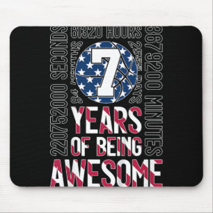 7 Years Of Being Awesome Basketball 7th Birthday Mouse Pad