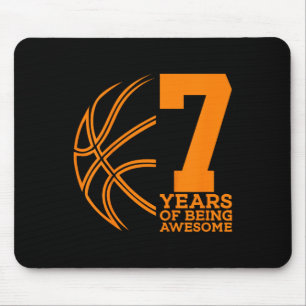 7 Years Of Being Awesome Sketll 7th Birthday Mouse Pad