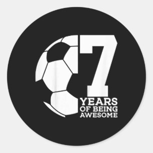 7 Years Of Being Awesome Soccer 7th Birthday _1 Classic Round Sticker